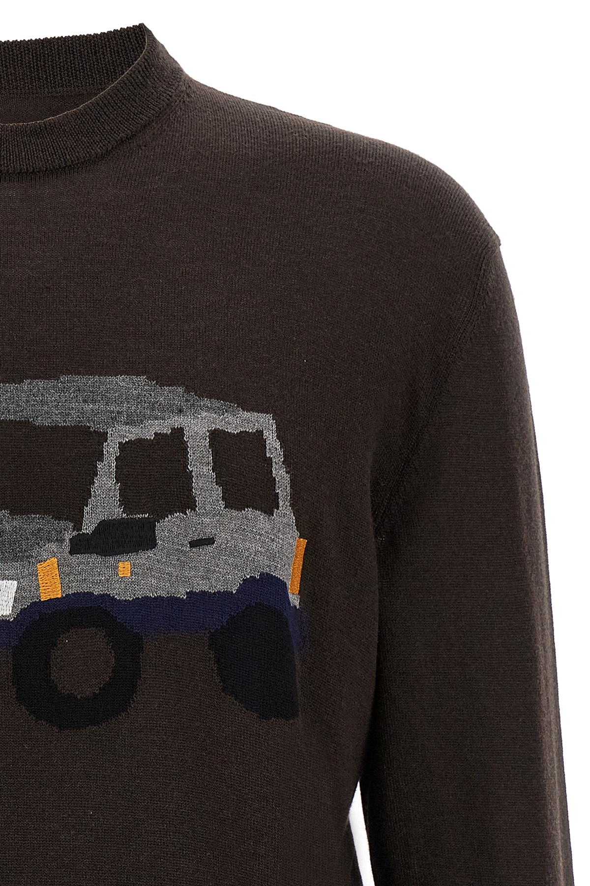 Magliano Graphic Crew Neck Long Sleeve Sweater In Black
