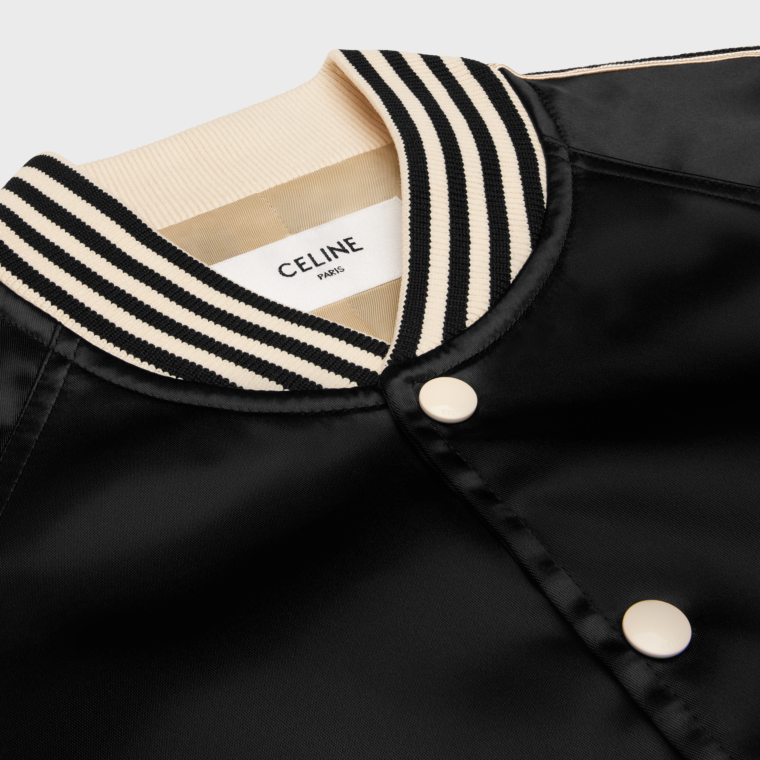 Celine Logo Embroidered Casual Jacket In Black