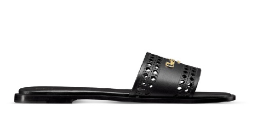 Dior D-lane Open-toed Slippers In Black