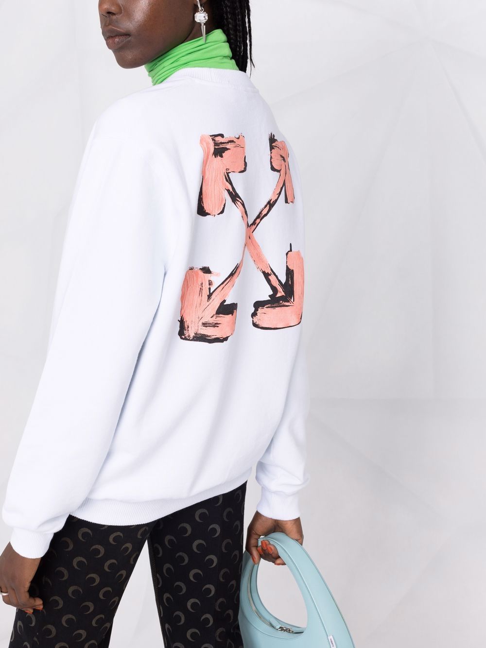 Off-white Painted Arrow-print Sweatshirt In White