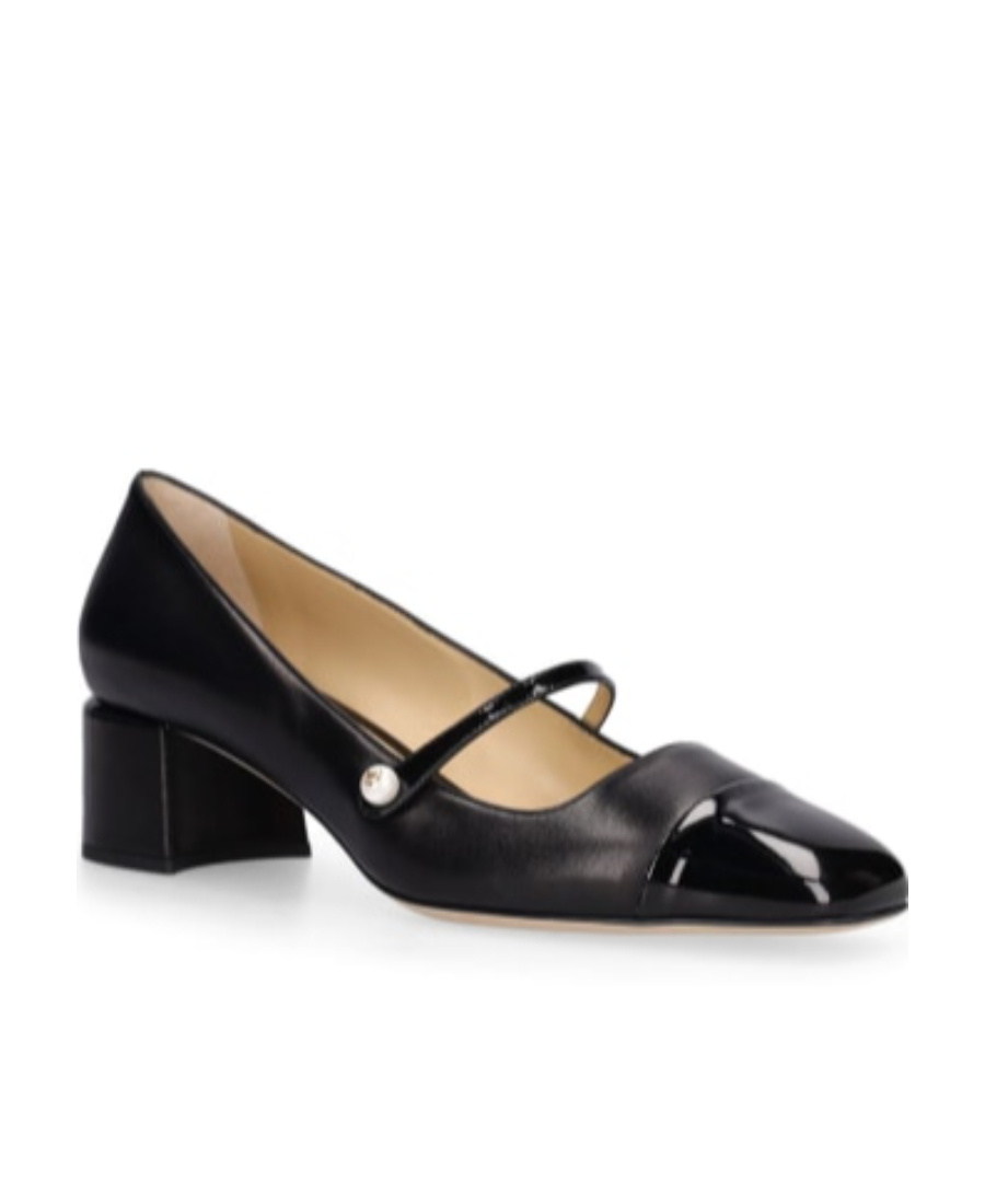 Jimmy Choo 'elisa 45' Black Pumps With Pearl Detail
