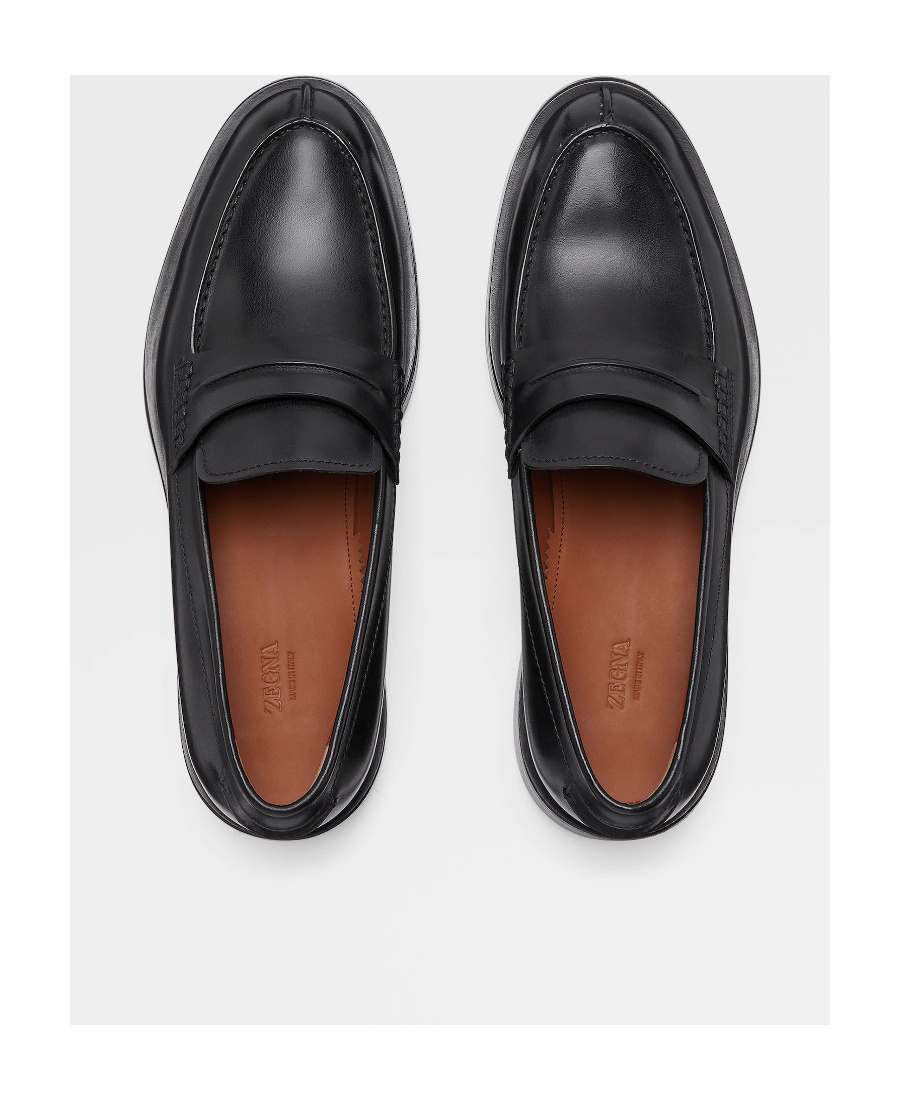 Zegna Udine Lug-sole Loafers In Black