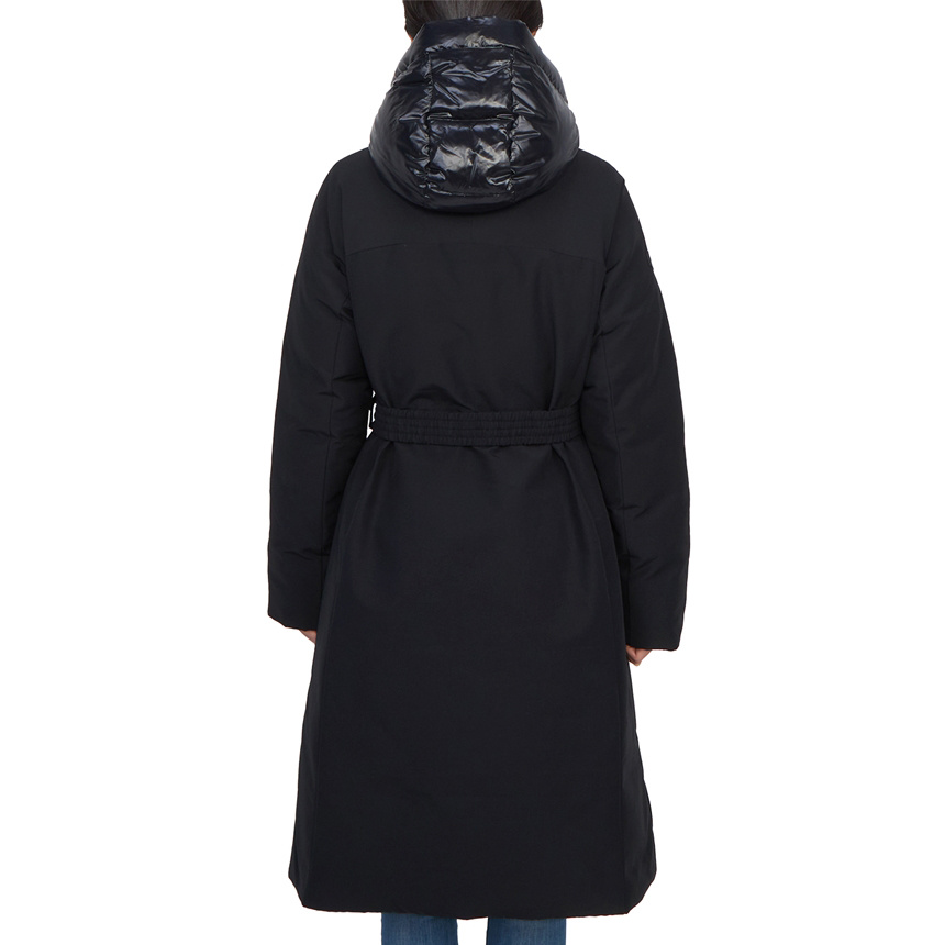 Duvetica Long-sleeved Hooded Down Jacket In Black
