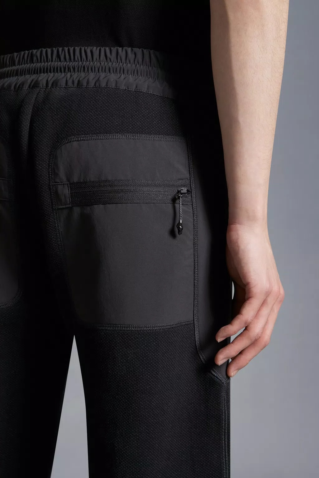 Moncler Cotton Joggers Elastic Waistband In Black