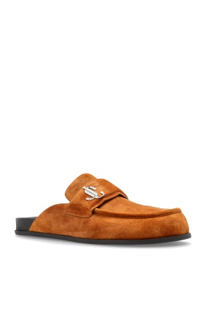 Jimmy Choo Milo Suede Slippers In Brown
