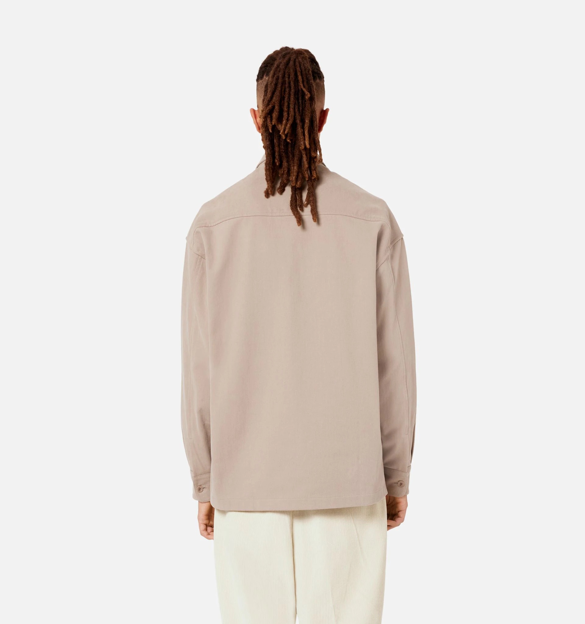 Ami Alexandre Mattiussi Logo-embroidered Long-sleeved Shirt In Nude