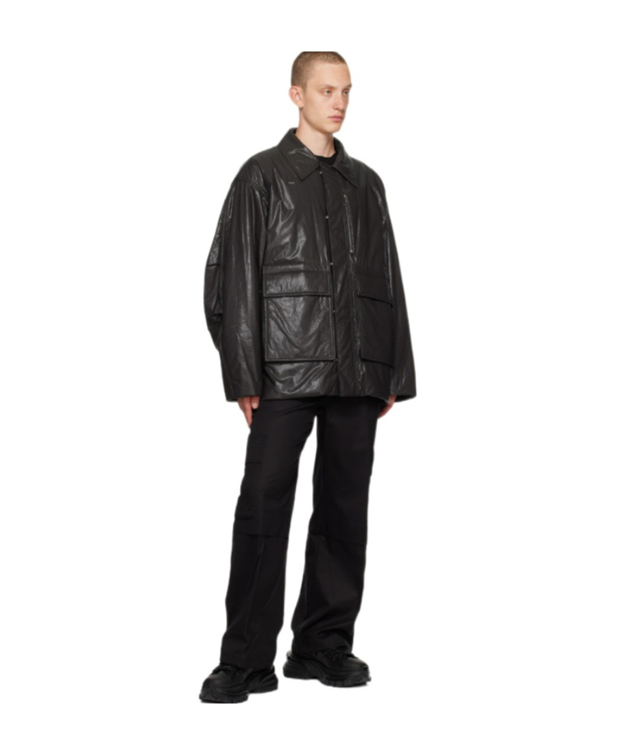 Wooyoungmi Lapel Long-sleeved Casual Jacket In Black