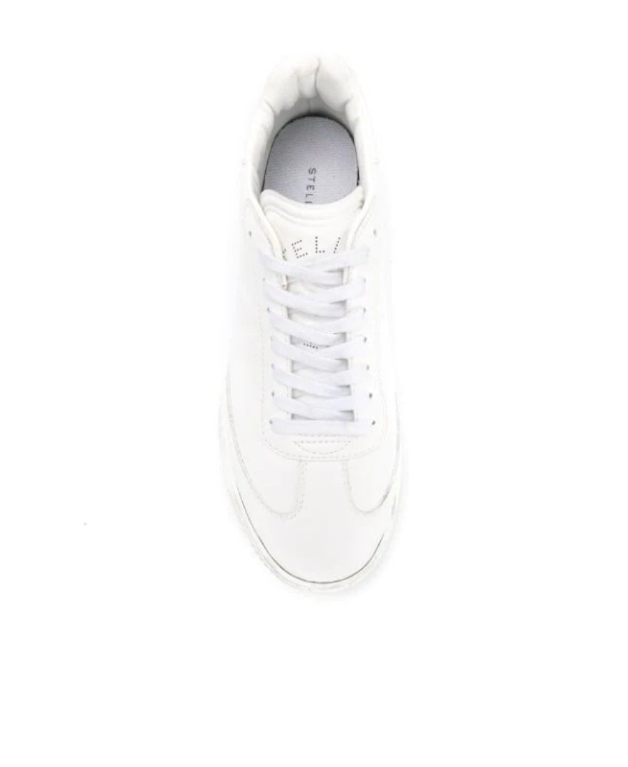 Stella Mccartney Loop Logo-embossed Vegetarian Leather Sneakers In White