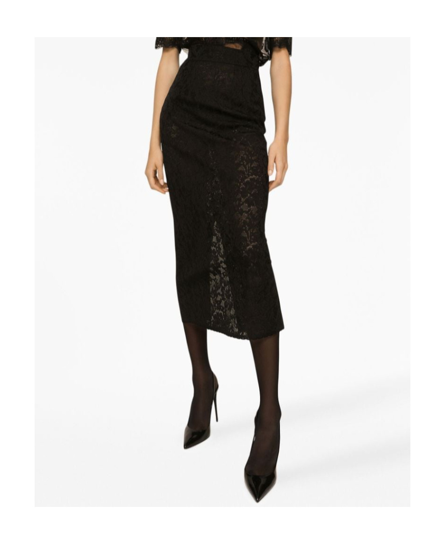 Dolce & Gabbana Tulle Calf-length Skirt In Black