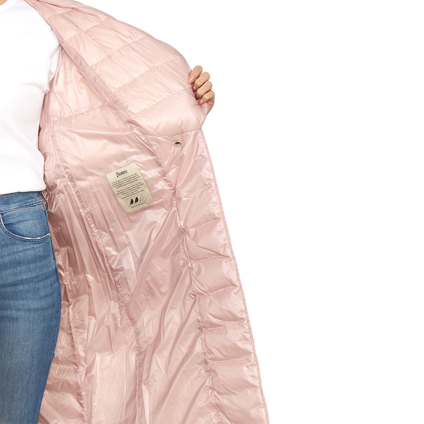 Herno V-neck Long-sleeved Down Jacket In Pink