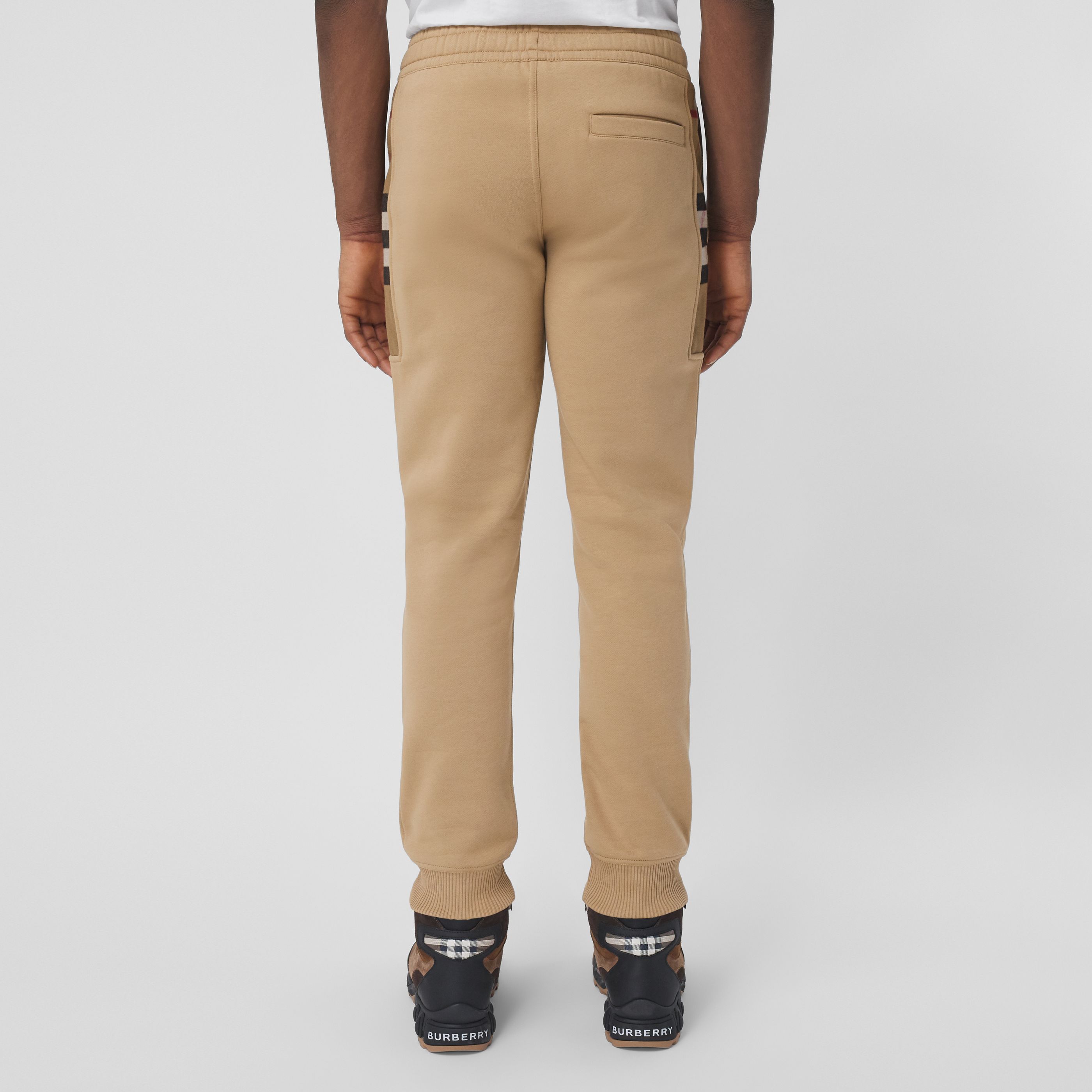 Burberry Check-pattern Track Pants In Nude