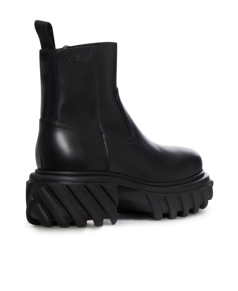 Shop Off-white Exploration Motor Leather Boots In Black