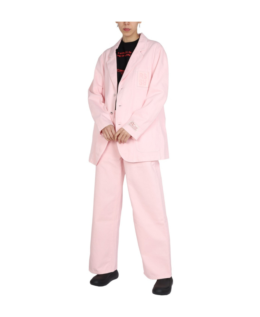 Raf Simons Denim Suit Jacket In Pink