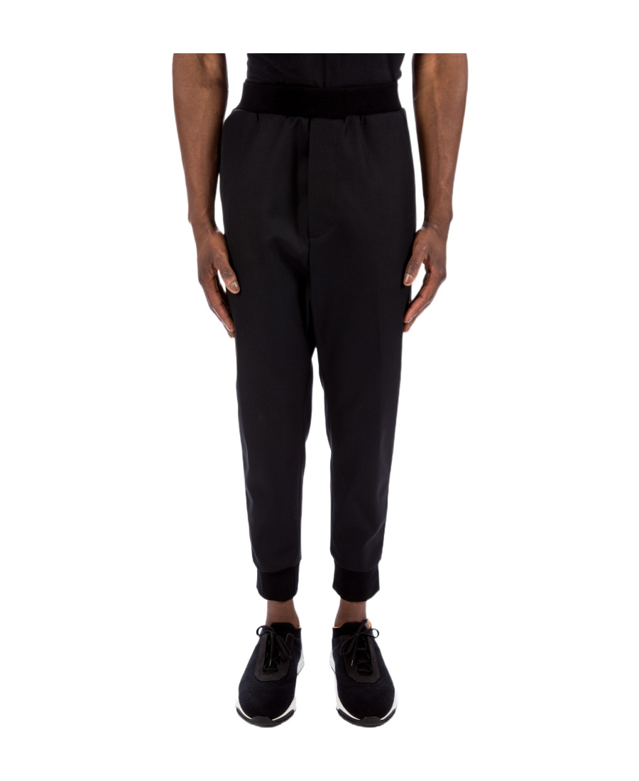 Dsquared2 Logo-embroidered Side-stripe Trousers In Black