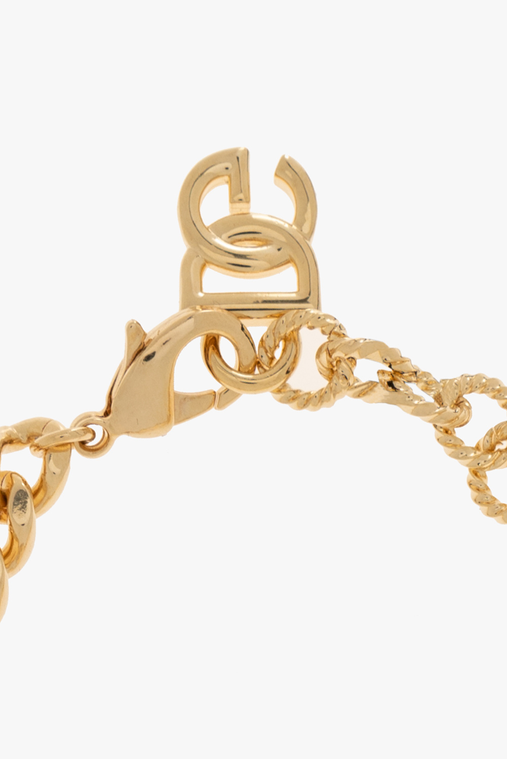 Dolce & Gabbana Crystal-embellishment Link-chain Bracelet In Yellow