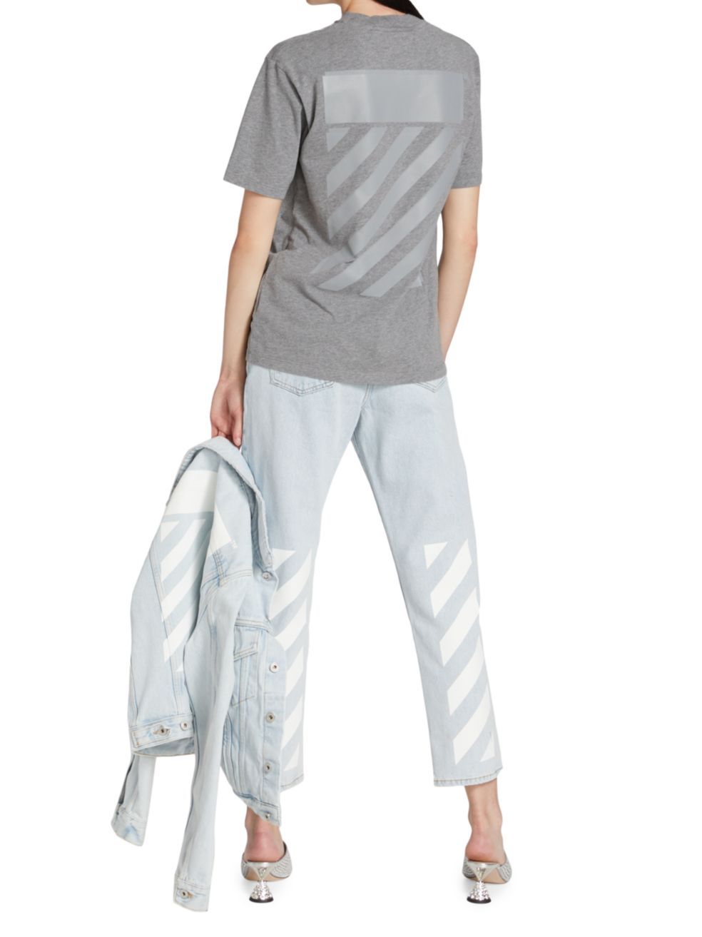 Off-white Diag Graphic T-shirt In Gray