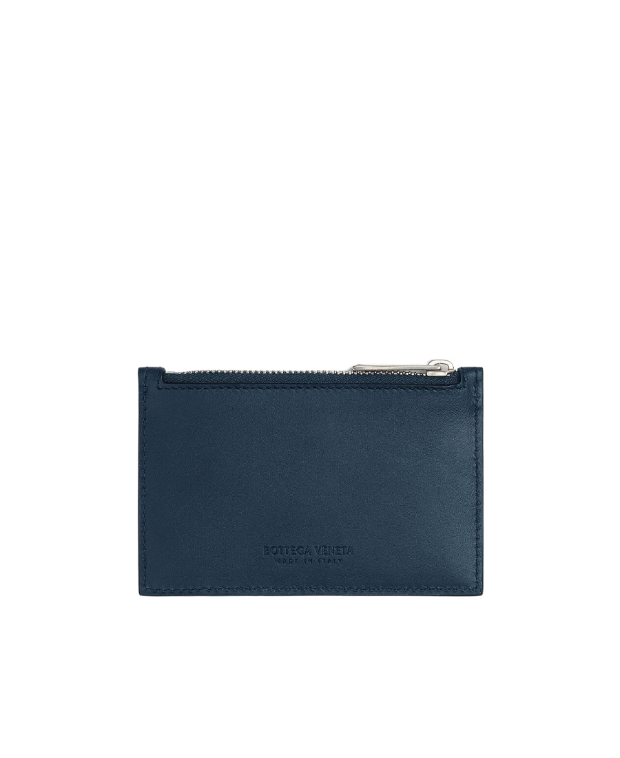 Bottega Veneta Intrecciato Card Case In Blue