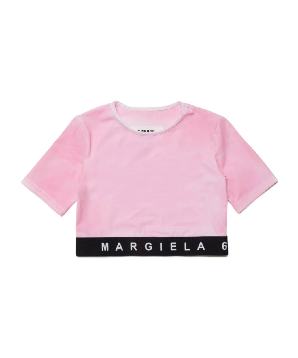 Mm6 Maison Margiela Logo-print Distressed-finish T-shirt In Pink