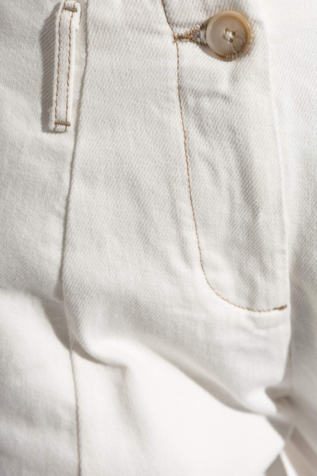 Emporio Armani High-waisted Wide Leg Trousers In White