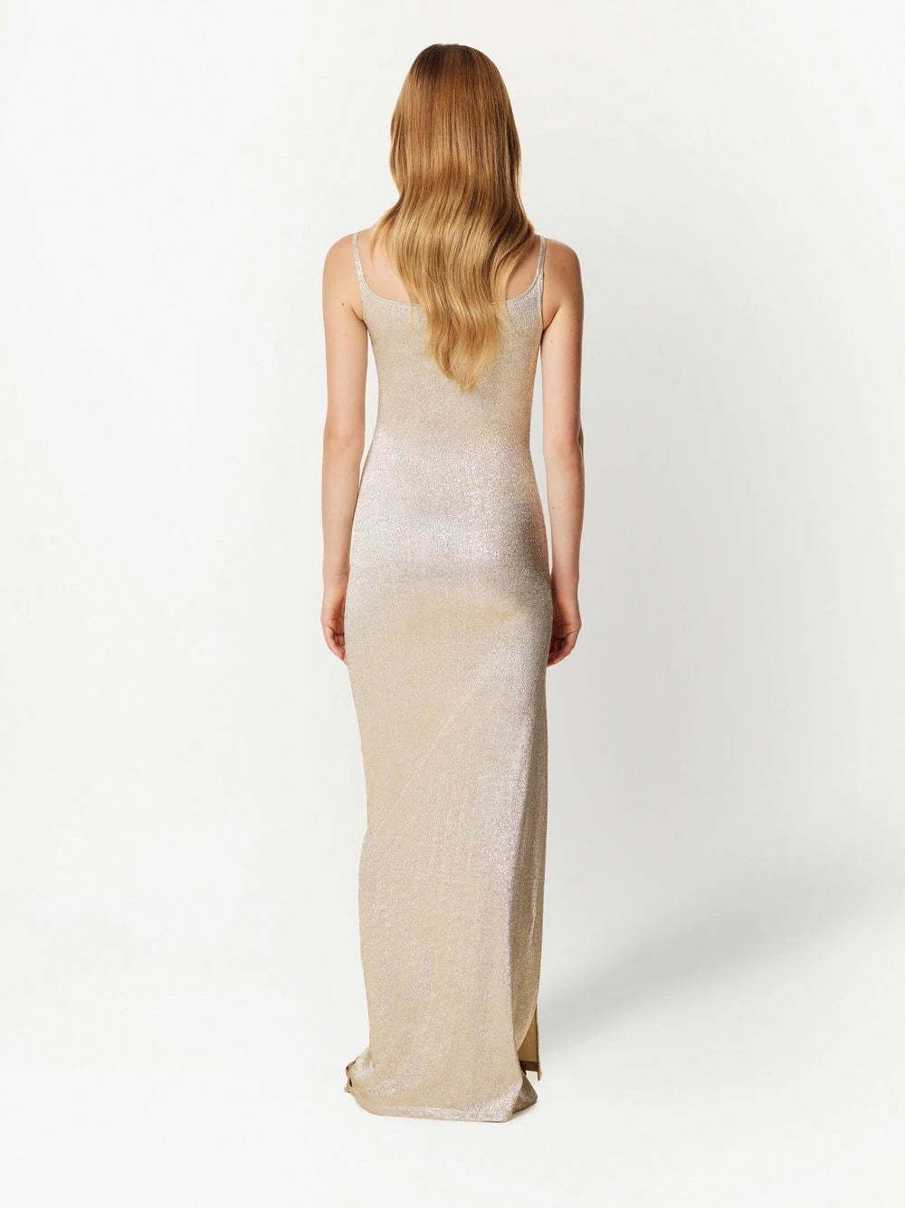 Rabanne Metallic Pleated Dress With Side-button Ruched Detail In Nude