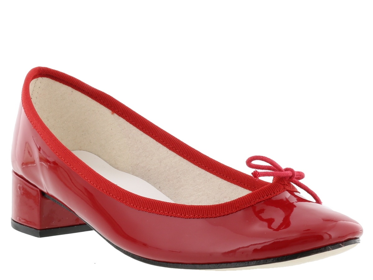 Repetto Bow Front Low Heel Pumps In Red