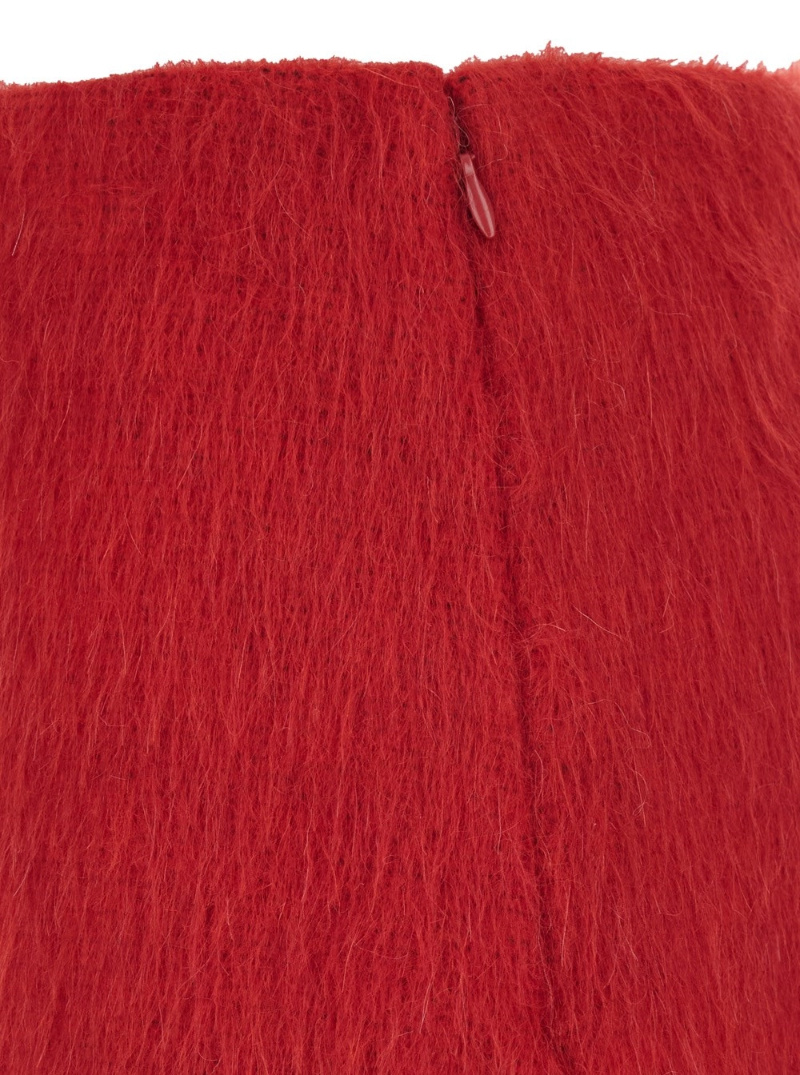 Msgm Zipper Skirt In Red
