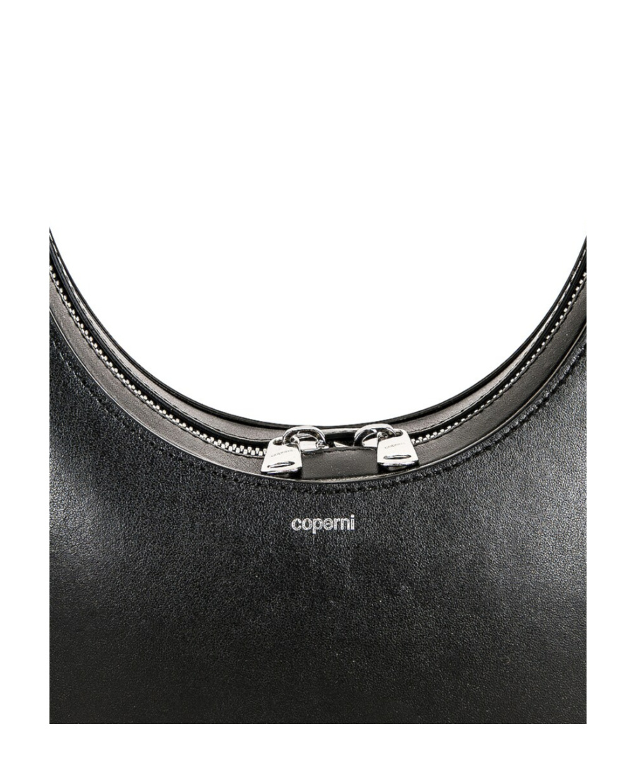 Shop Coperni Swipe Curved Shoulder Bag In Black