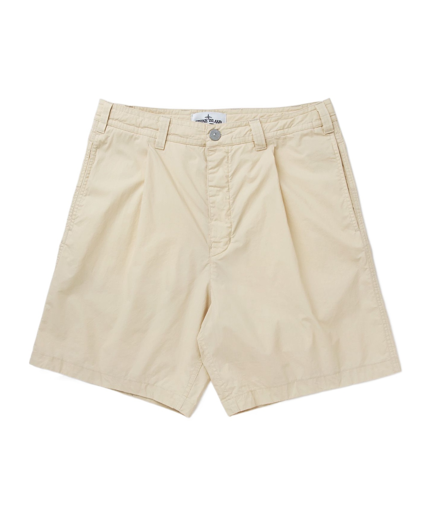 Stone Island Mid-rise Cotton Bermuda Shorts In Neutral