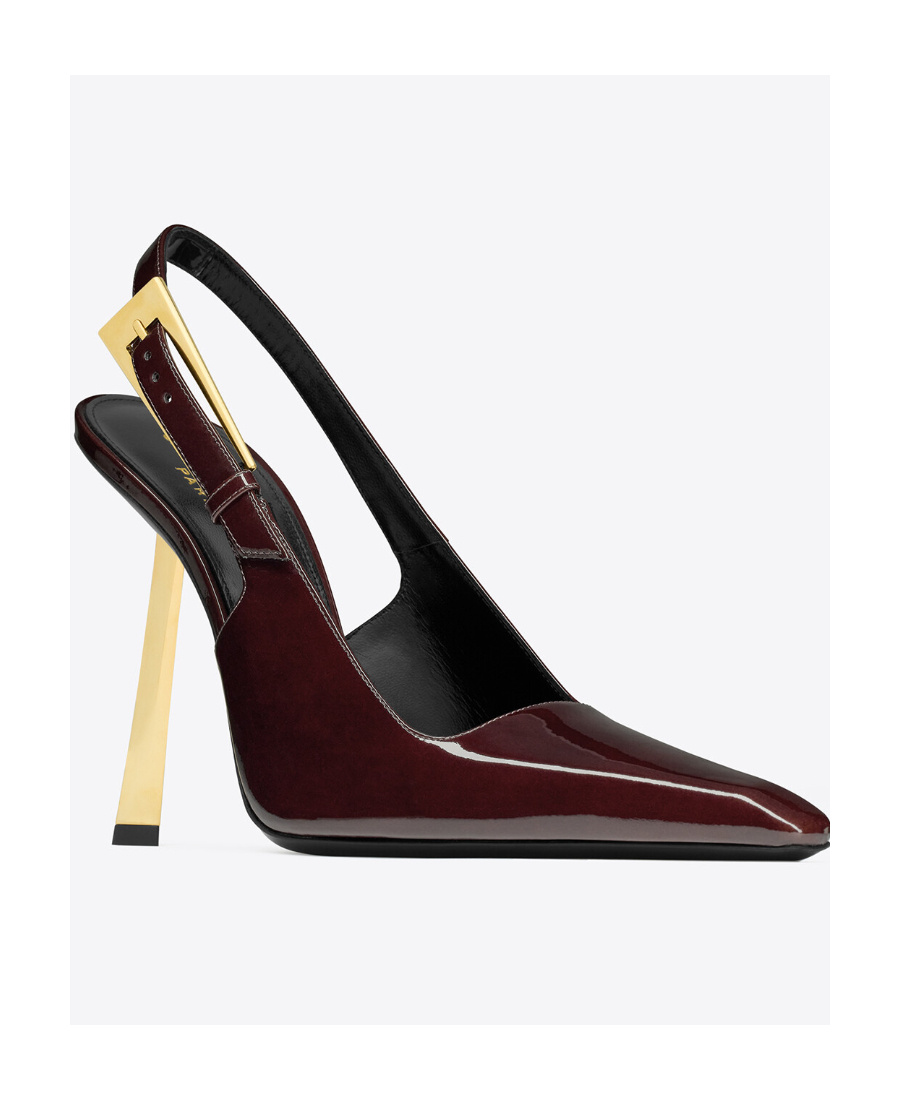 Saint Laurent Lee Embellished Patent-leather Slingback Pumps In Animal Print