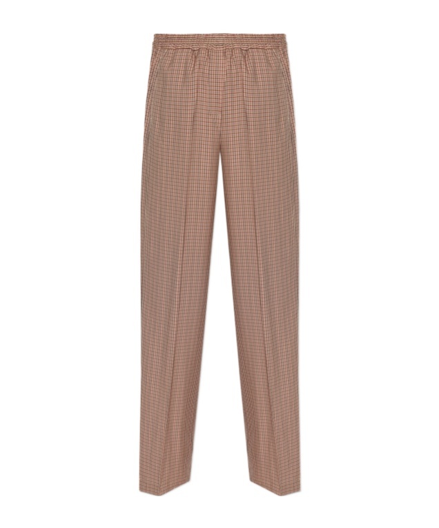 Ps By Paul Smith Check Palazzo Trousers In Brown