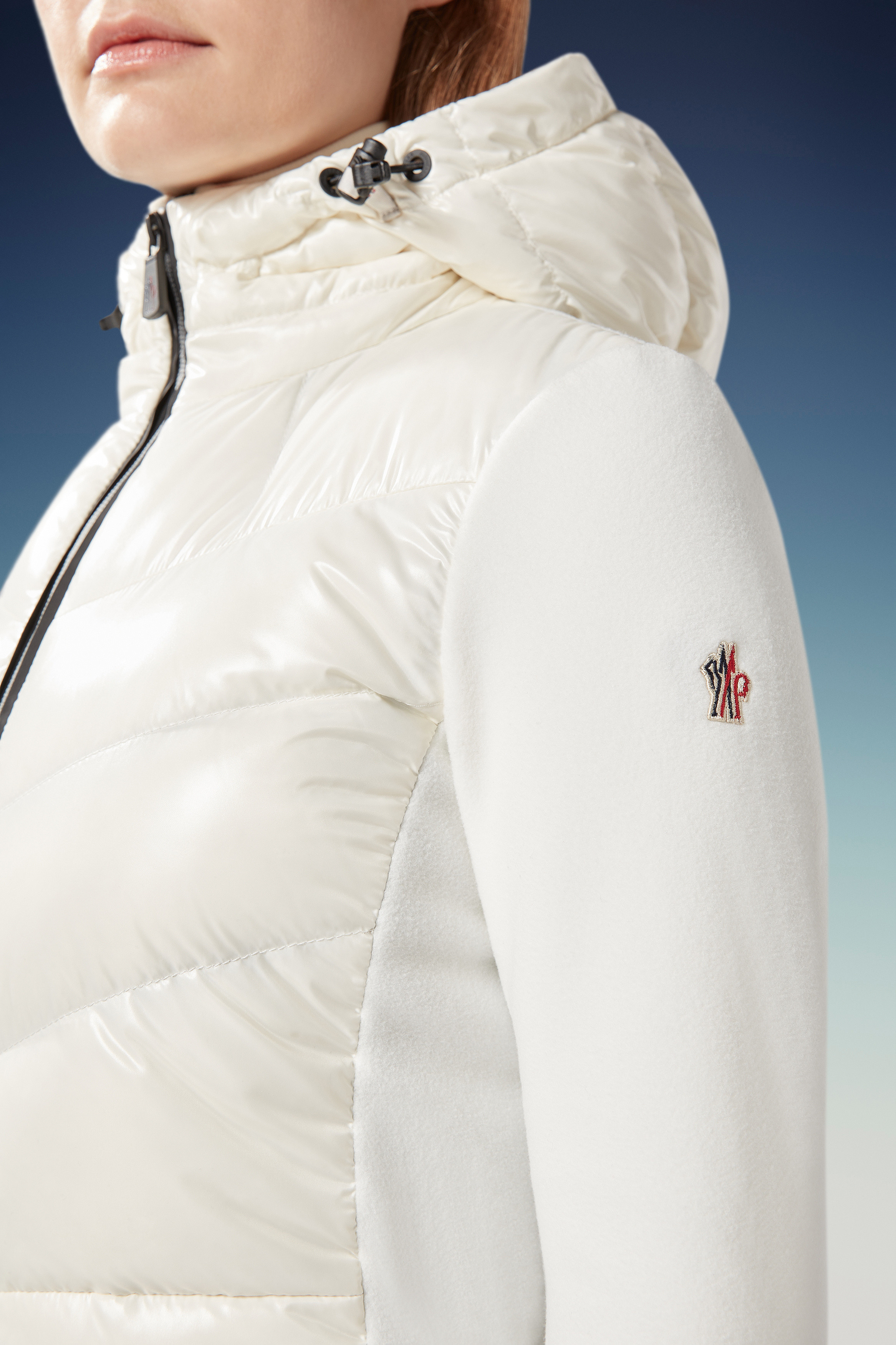 Moncler Quilted Down Front Cardigan In White