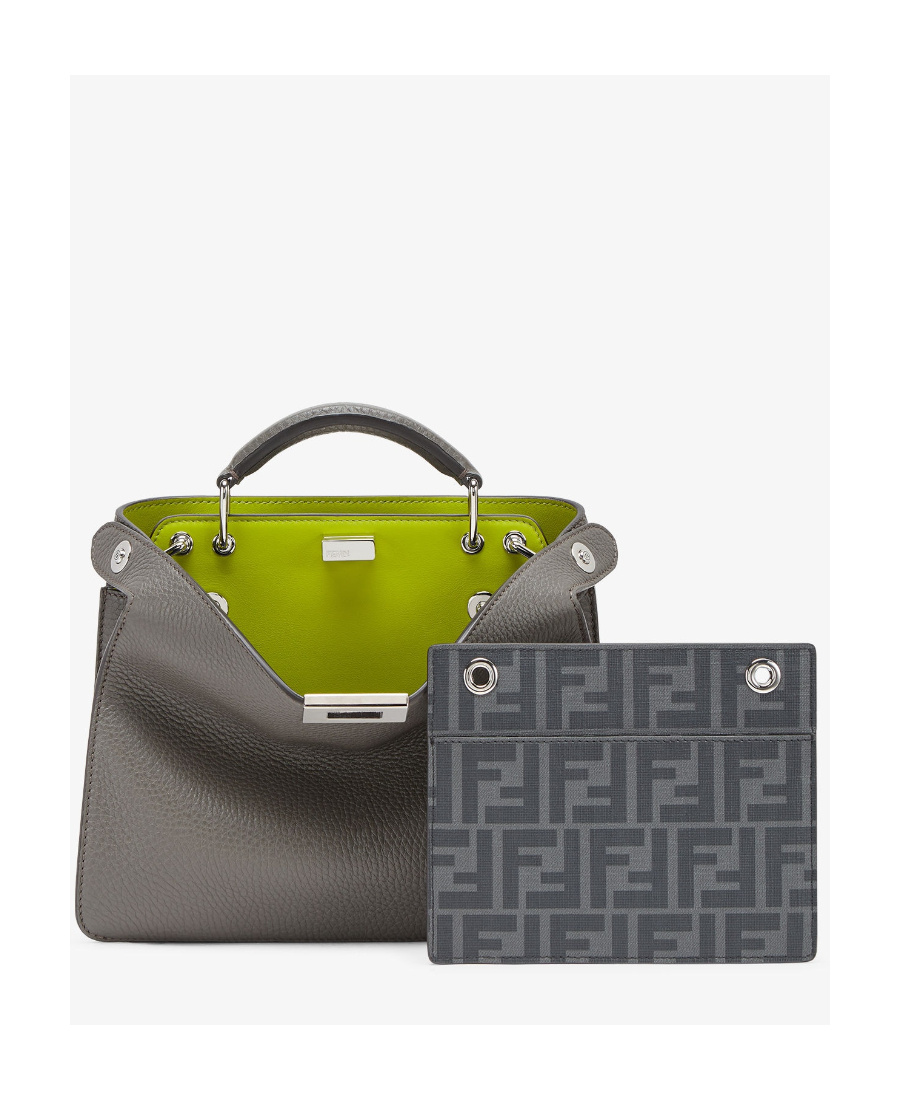 Fendi Peekaboo Twist-lock Tote Bag In Gray