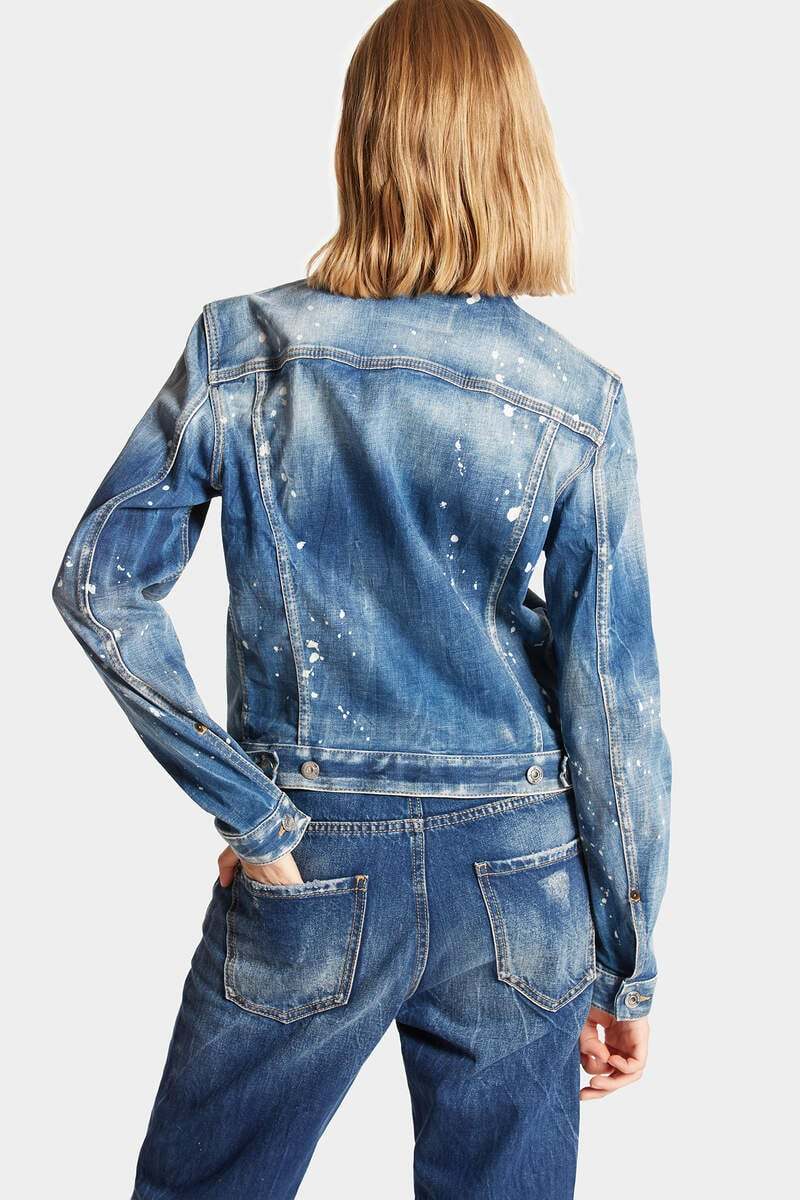 Dsquared2 Medium Kinky Wash Boyfriend Denim Jacket In Blue