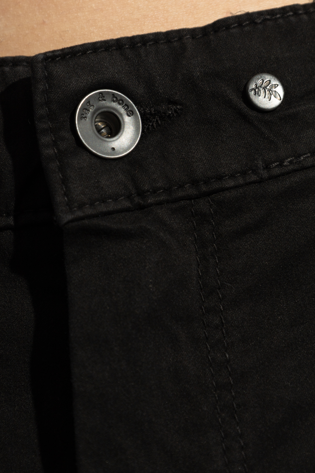 Rag & Bone Waistband Loop Casual Pants In Black