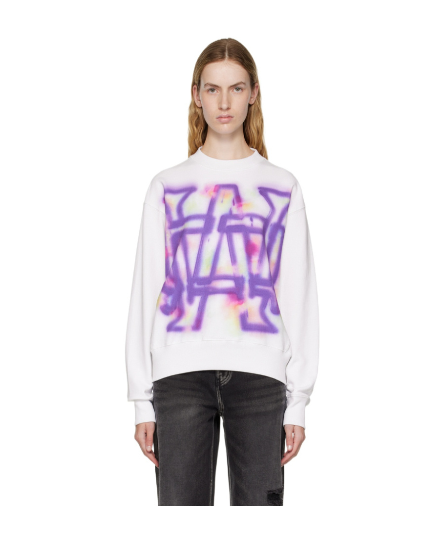 We11 Done Rainbow Symbol Sweater In White