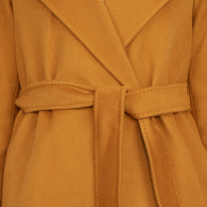 Max Mara Long-sleeved Lace-up Coat In Orange