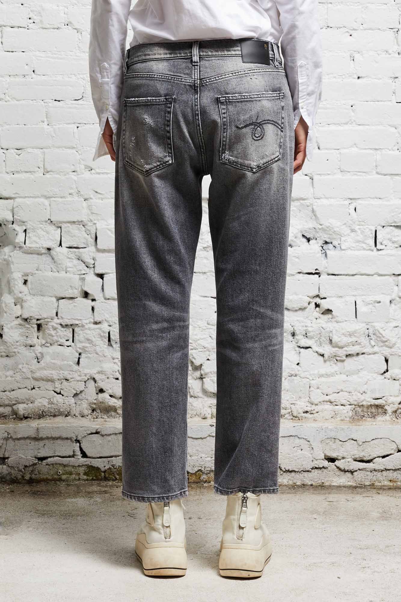 R13 Belt Ring Denim Trousers In Black