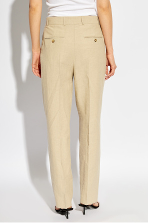 Totême Pleat-detail Tapered Trousers In Nude
