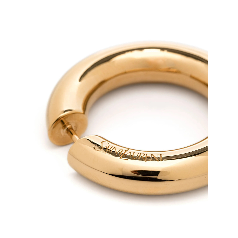 Saint Laurent Tube-hoop Earrings In Yellow