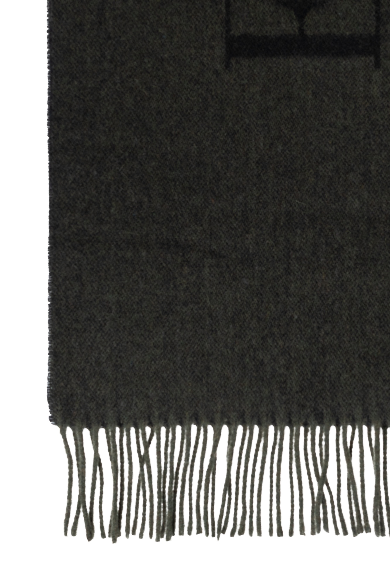 Emporio Armani Logo-jacquard Fringed Scarf In Black