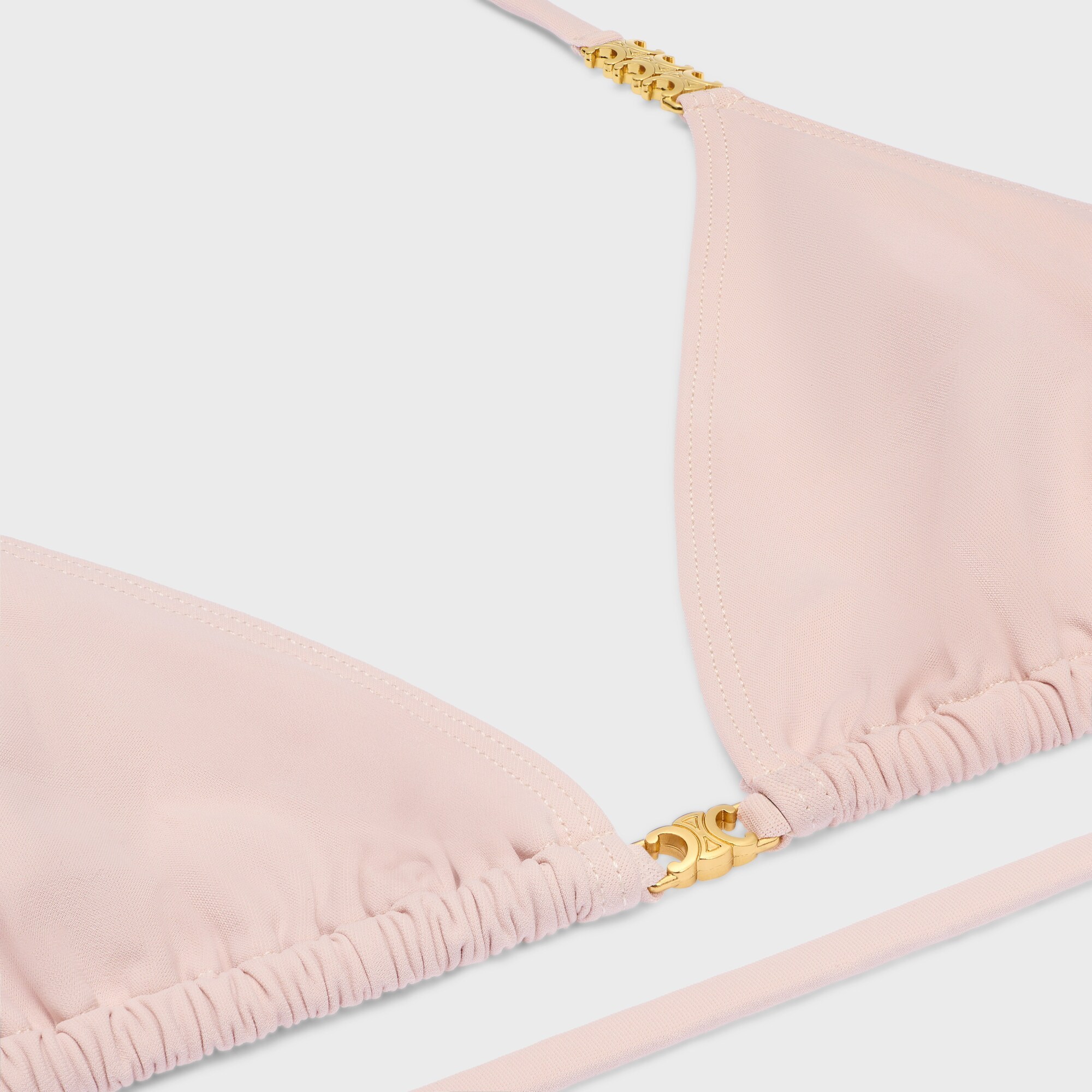 Celine Triangle Bikini Top In Shell Rose
