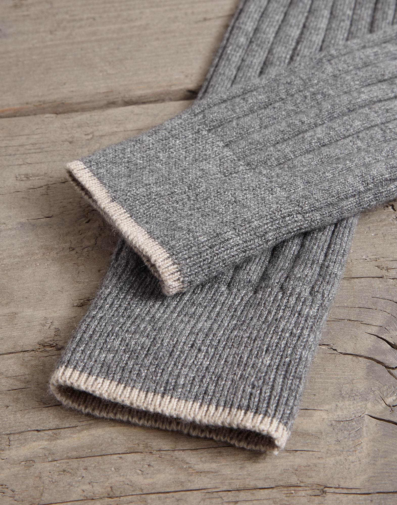 Brunello Cucinelli Ribbed Socks In Gray