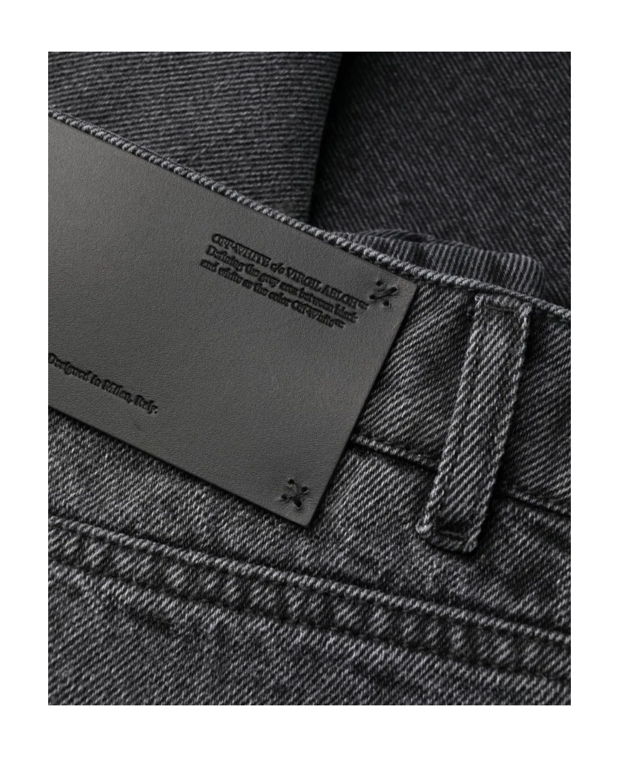 Off-white Pleated Loose-fit Jeans