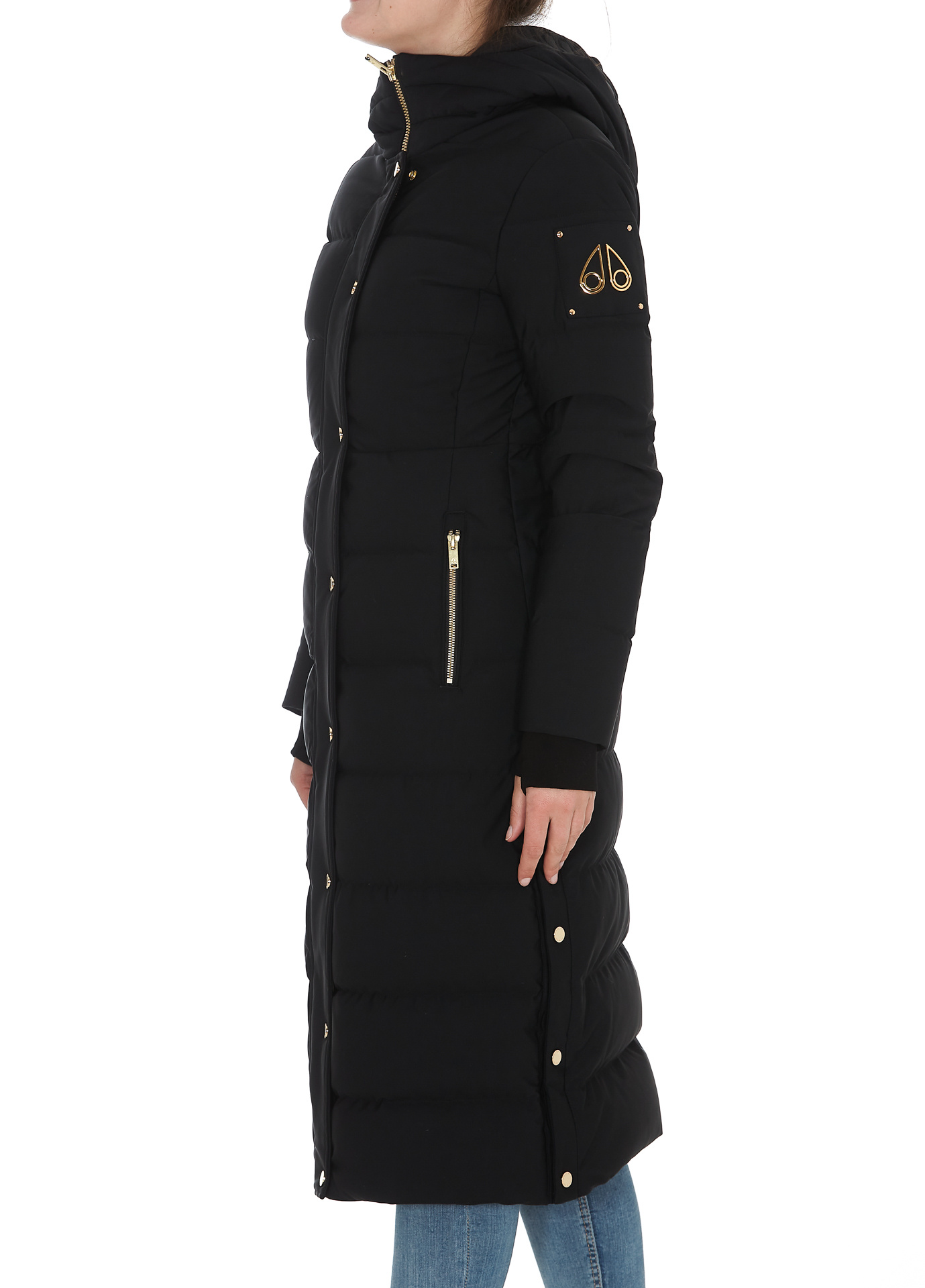 Moose Knuckles Hooded Down Jacket In Black