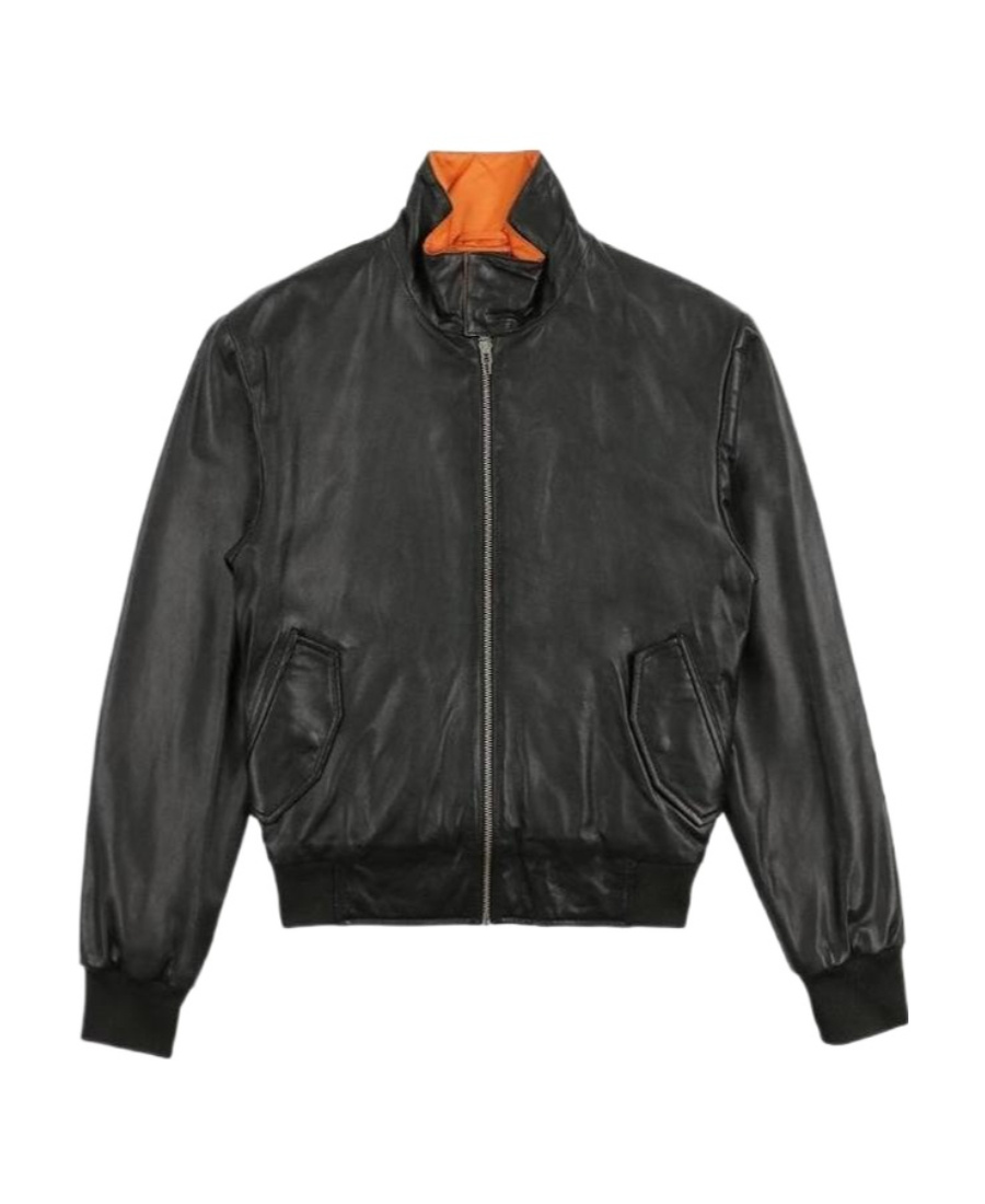Mcq By Alexander Mcqueen Logo Leather Jacket In Black