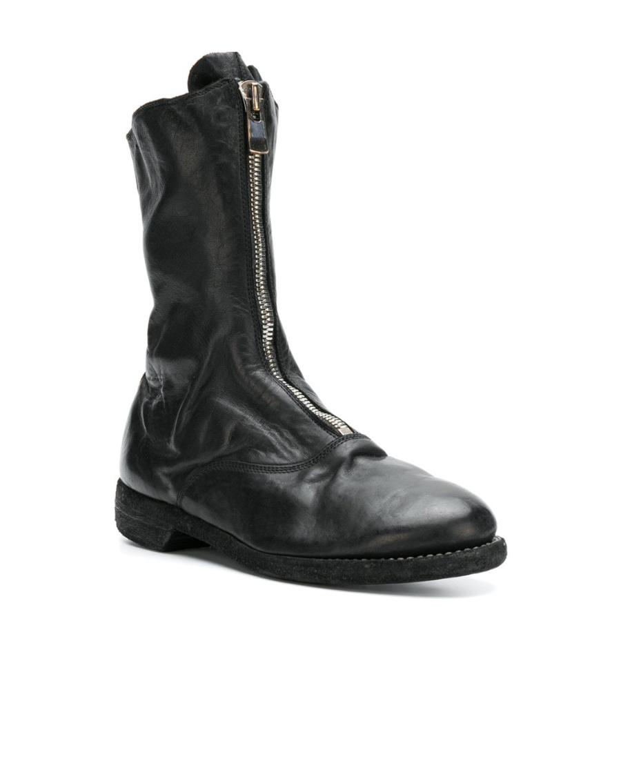 Guidi Front Zipper Boots In Black