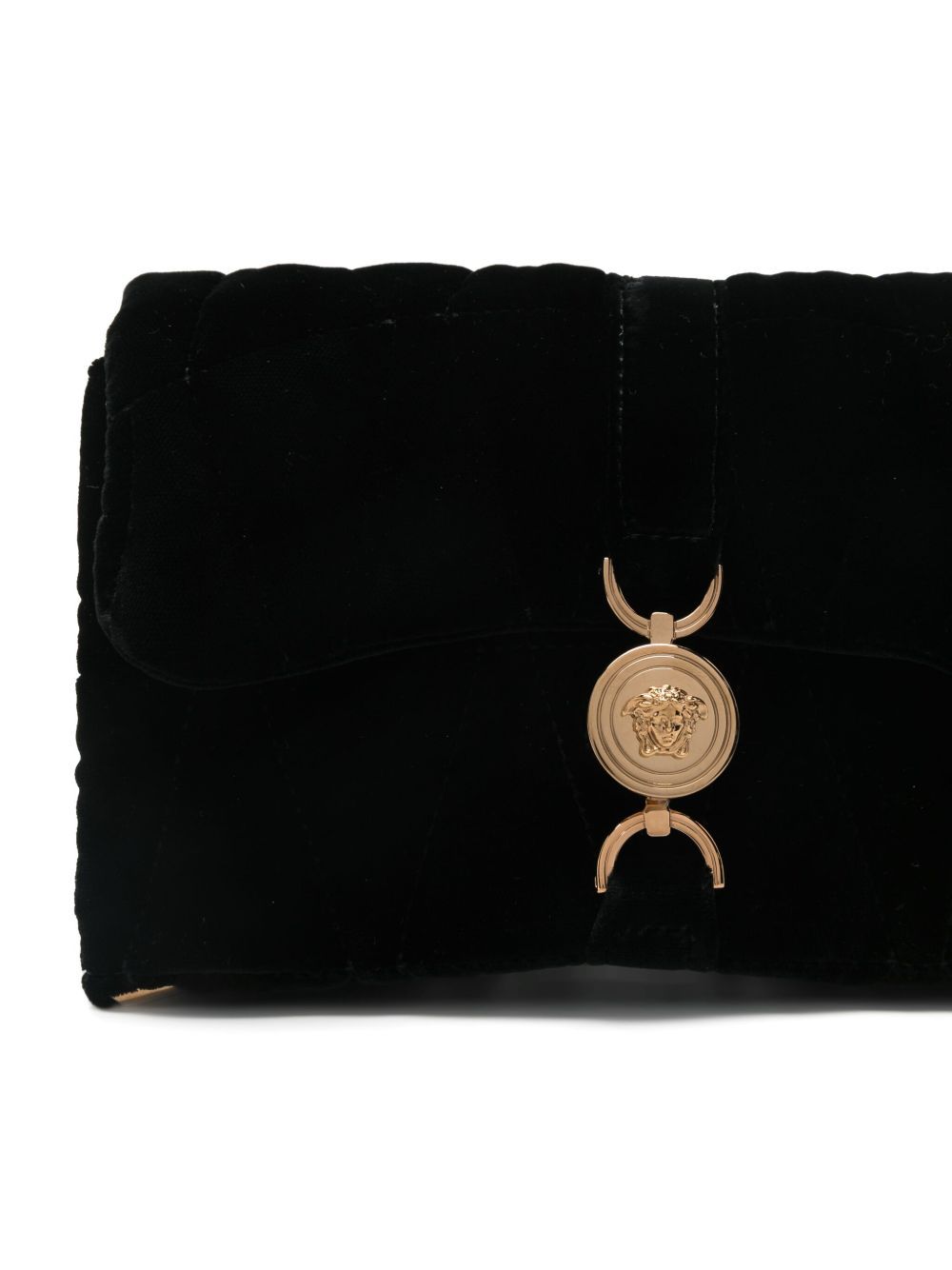 Versace Structured Black Bag With Subtle Hardware Accents In Black