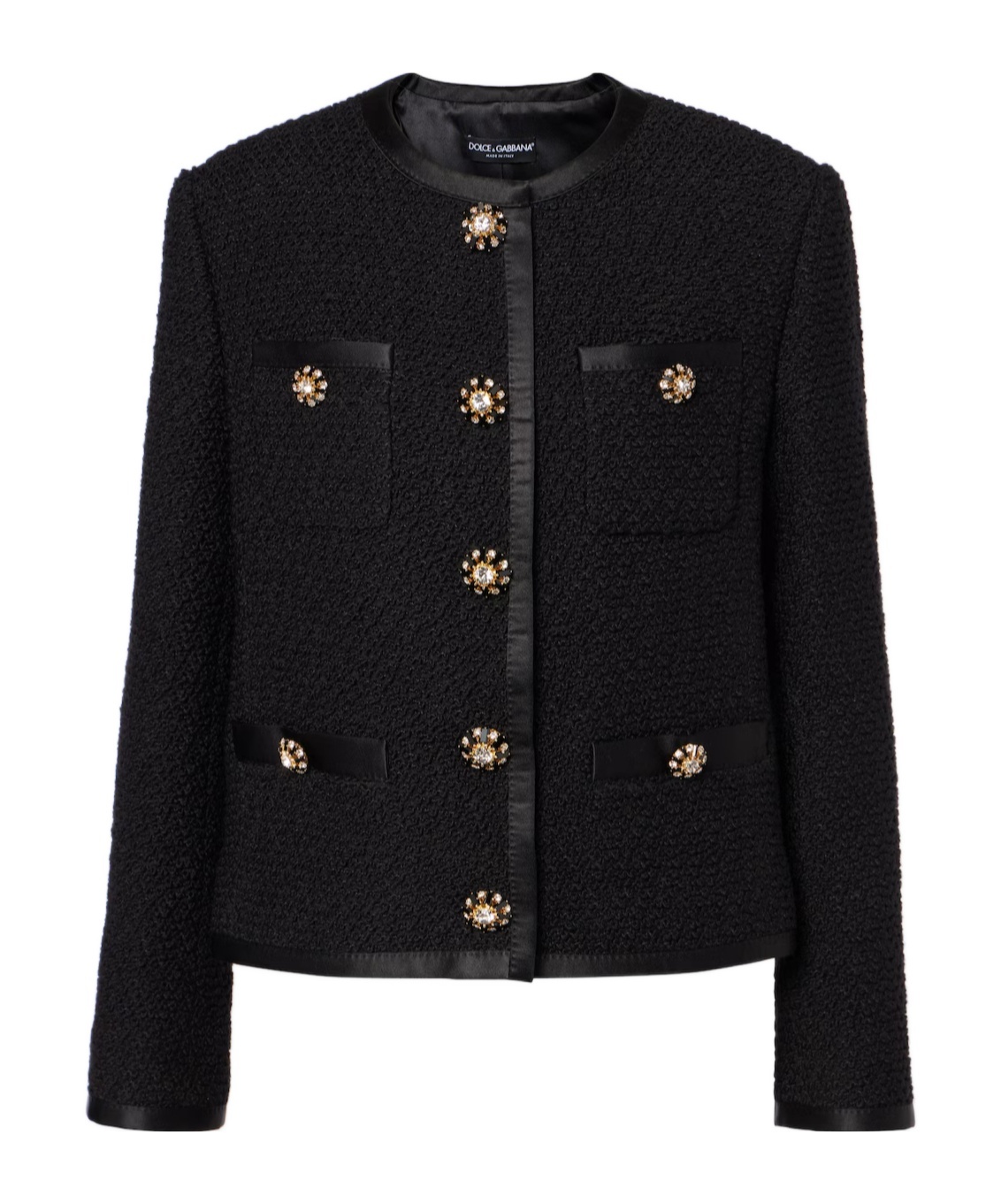 Dolce & Gabbana Wool And Silk-blend Tweed Jacket In Black