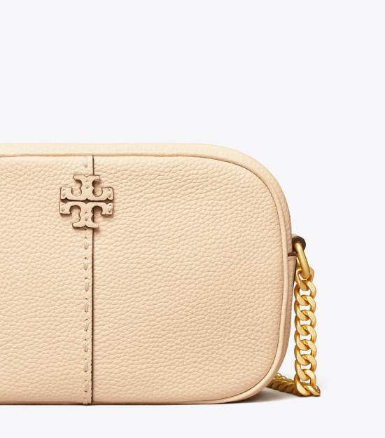 Tory Burch Mcgraw Leather Camera Bag In Nude
