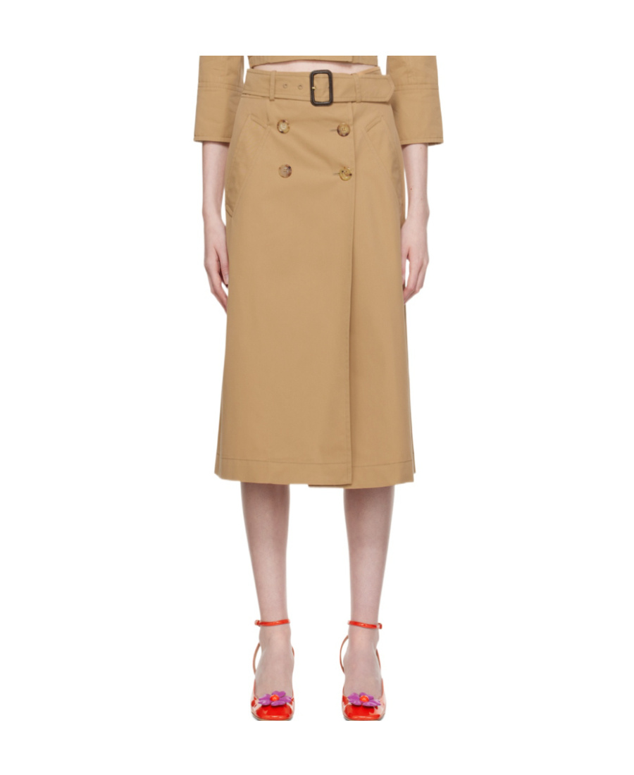 Moschino Button Skirt In Nude